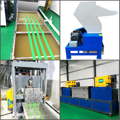 100% повторно использованная толщина управлением 0.4-1.2mm PLC натяжения ленты 150-850kg хлопьев бутылки материальная
