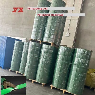 High-strength PET strapping 16mm green PET strapping PET pallet strapping 5% elongation