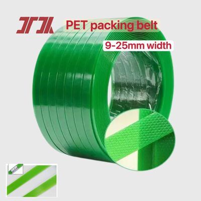 ПЭТ Пластиковая стальная упаковка 9-25 мм Зелёный ремень PET для автоматического застегивания