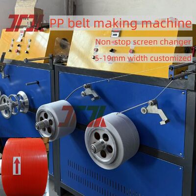 250kg/H capacity PP 2Straps Extrusion Line Custom Screw Barrel Automatic Strap Winder